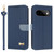 Google Pixel 11 / Pixel 11 Pro Metal Bow Leather Phone Case with Hand Strap - Dark Blue