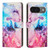 Google Pixel 11 / Pixel 11 Pro Painted Marble Pattern Leather Phone Case - Pink Purple