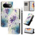 Google Pixel 11 / Pixel 11 Pro Painted Pattern Vegan Leather Phone Case with Strap - Purple Lotus