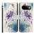 Google Pixel 11 / Pixel 11 Pro Painted Pattern Vegan Leather Phone Case with Strap - Purple Lotus