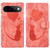Google Pixel 11 / Pixel 11 Pro Pen Heart Cat Embossed Leather Phone Case - Orange