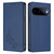 Google Pixel 11 / Pixel 11 Pro Peony Embossed Magnetic RFID Vegan Leather Phone Case - Dark Blue