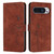 Google Pixel 11 / Pixel 11 Pro Skin Feel Heart Embossed Leather Phone Case with Long Lanyard - Brown