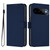 Google Pixel 11 / Pixel 11 Pro Skin Feel Solid Color Leather Phone Case with Lanyard - Navy Blue