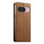 Google Pixel 11 / Pixel 11 Pro Stitched Line Magnetic RFID Vegan Leather Phone Case - Brown