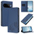 Google Pixel 11 / Pixel 11 Pro Strong Magnetic Dual Butterfly RFID Vegan Leather Phone Case - Dark Blue