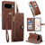 Google Pixel 11 / Pixel 11 Pro Zipper Wallet Heart Buckle Vegan Leather Phone Case with Wrist Strap - Brown
