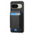 Google Pixel 11 Carbon Fiber Vertical Flip Wallet Stand Phone Case - Black