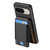 Google Pixel 11 Carbon Fiber Vertical Flip Wallet Stand Phone Case - Black