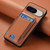 Google Pixel 11 Carbon Fiber Vertical Flip Wallet Stand Phone Case - Brown