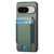 Google Pixel 11 Carbon Fiber Vertical Flip Wallet Stand Phone Case - Green