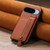 Google Pixel 11 Carbon Fiber Vertical Flip Zipper Phone Case - Brown