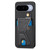 Google Pixel 11 Carbon Fiber Wallet Flip Card K-shaped Holder Phone Case - Black