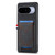 Google Pixel 11 Denim Texture Leather Skin Phone Case with Card Slot - Black