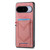 Google Pixel 11 Denim Texture Leather Skin Phone Case with Card Slot - Pink