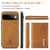 Google Pixel 11 DG.MING M1 Series 3-Fold Multi Card Wallet + Magnetic Phone Case - Brown