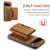 Google Pixel 11 DG.MING M2 Series 3-Fold Multi Card Bag + Magnetic Phone Case - Brown