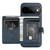 Google Pixel 11 Kalebol Magnetic Button Card Bag MagSafe Ring Leather Phone Case - Blue