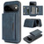 Google Pixel 11 Kalebol Strong Magnetic MagSafe Tri-Fold Wallet Leather Phone Case - Blue