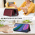 Google Pixel 11 Kalebol Strong MagSafe Magnetic Two-Fold Card Bag Leather Phone Case - Red