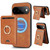 Google Pixel 11 Kalebol Strong MagSafe Ring Magnetic Card Bag Holder Leather Phone Case - Brown