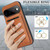 Google Pixel 11 Kalebol Strong MagSafe Ring Magnetic Card Bag Holder Leather Phone Case - Brown