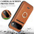 Google Pixel 11 Kalebol Strong MagSafe Ring Magnetic Card Bag Holder Leather Phone Case - Brown