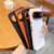 Google Pixel 11 Metal Camera Lens Frame Buttons Vegan Leather Phone Case - Orange