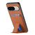 Google Pixel 11 Pro Carbon Fiber Card Bag Fold Stand Phone Case - Brown