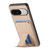 Google Pixel 11 Pro Carbon Fiber Card Bag Fold Stand Phone Case - Khaki