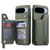 Google Pixel 11 Pro Carbon Fiber Horizontal Flip Zipper Wallet Phone Case - Green
