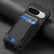 Google Pixel 11 Pro Carbon Fiber Vertical Flip Wallet Stand Phone Case - Black