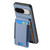 Google Pixel 11 Pro Carbon Fiber Vertical Flip Wallet Stand Phone Case - Blue