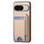 Google Pixel 11 Pro Carbon Fiber Vertical Flip Wallet Stand Phone Case - Khaki