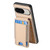 Google Pixel 11 Pro Carbon Fiber Vertical Flip Wallet Stand Phone Case - Khaki