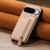 Google Pixel 11 Pro Carbon Fiber Vertical Flip Zipper Phone Case - Khaki