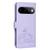 Google Pixel 11 Pro Cat Butterfly Embossed RFID Vegan Leather Phone Case with Strap - Light Purple