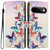 Google Pixel 11 Pro Colorful Painting Vegan Leather Phone Case with Lanyard - Colorful Butterflies
