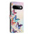 Google Pixel 11 Pro Colorful Painting Vegan Leather Phone Case with Lanyard - Colorful Butterflies