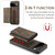 Google Pixel 11 Pro DG.MING M1 Series 3-Fold Multi Card Wallet + Magnetic Phone Case - Coffee