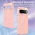 Google Pixel 11 Pro Fine Hole Glossy Glitter Magnetic TPU Phone Case with Same Color Hand Strap - Pink