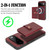 Google Pixel 11 Pro Kalebol Magnetic Button Card Bag MagSafe Ring Leather Phone Case - Red