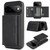 Google Pixel 11 Pro Kalebol Strong Magnetic MagSafe Tri-Fold Wallet Leather Phone Case - Black