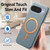 Google Pixel 11 Pro Litchi Texture Brushed MagSafe PU Back Cover Phone Case - Blue