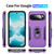 Google Pixel 11 Pro Pioneer Armor Heavy Duty PC + TPU Phone Case with Holder - Purple+Black