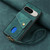 Google Pixel 11 Pro Retro Card Wallet Fold Leather Phone Case with Strap - Green