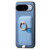 Google Pixel 11 Pro Retro Cross Leather Ring Side Insert Card Bag MagSafe Phone Case - Blue
