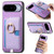 Google Pixel 11 Pro Retro Cross Leather Ring Side Insert Card Bag MagSafe Phone Case - Purple