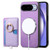 Google Pixel 11 Pro Retro Cross Leather Ring Side Insert Card Bag MagSafe Phone Case - Purple