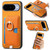 Google Pixel 11 Pro Retro Cross Leather Ring Side Insert Card Bag MagSafe Phone Case - Yellow